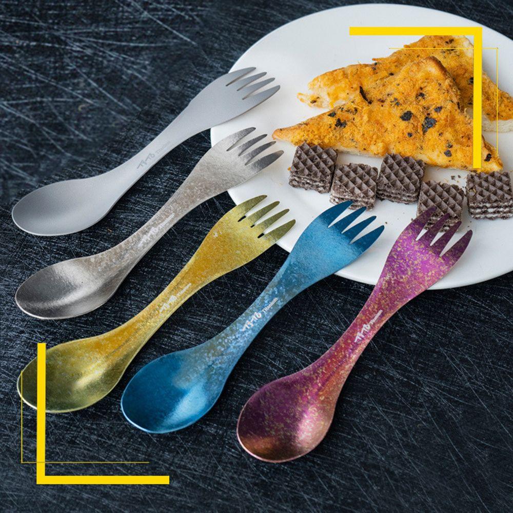 

Ложка для кемпинга, титановая вилка, посуда для походов на открытом воздухе, посуда