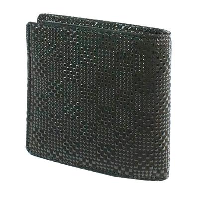Inden bifold přihrádka na bankovky krabičkový typ na mince černé pozadí x černý drobný kostkovaný vzor [Indenya] peněženka, S, peněženka, jelenice, lak,