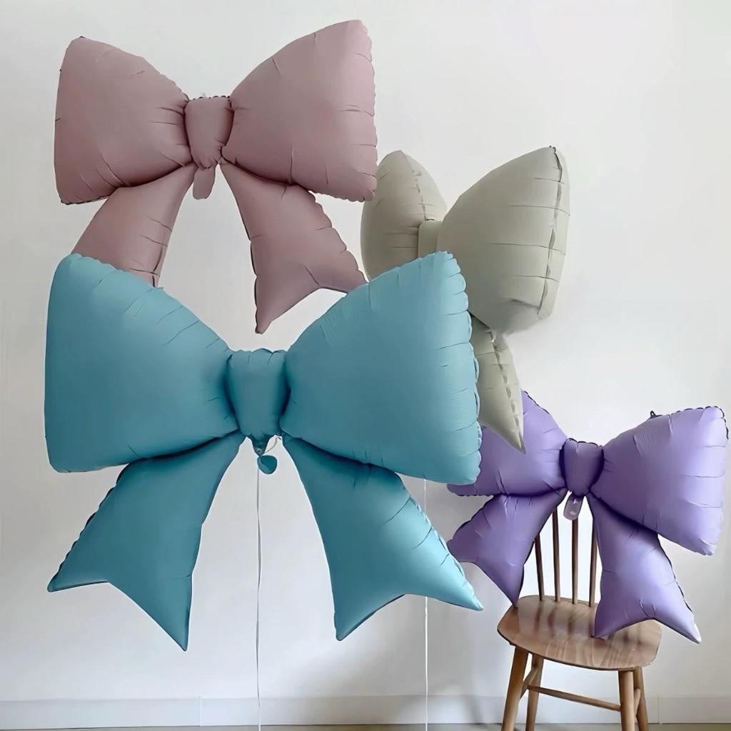 Large Matte Bow Aluminum Foil Balloon for Birthday Decoration and Photography