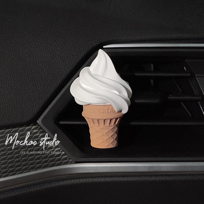 

Creative Ice Cream Decorations Fragrant Stone Pendant Car Sweet Cone Air Outlet Clip