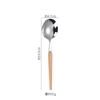 Wooden handle stainless steel knife and fork spoon Western food steak knife 304 stainless steel tableware spoon Fruit dessert fork