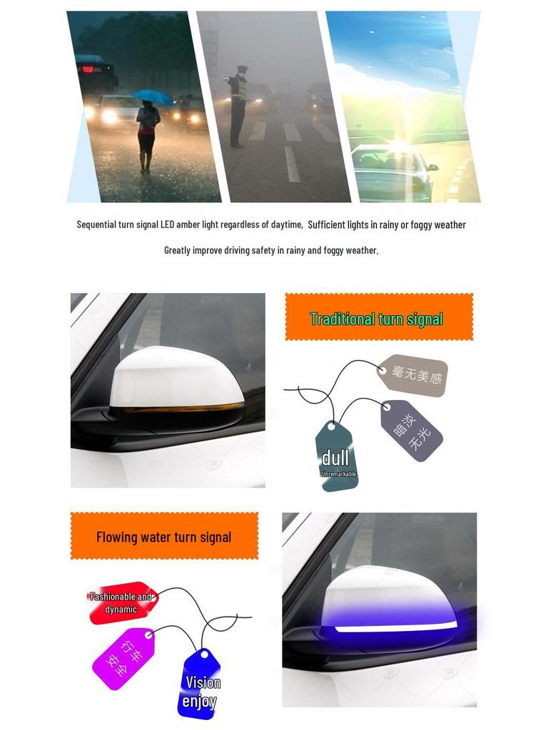 BMW X3 (2018+) Rearview Mirror Blue Touch Sequential Turn Signal Light