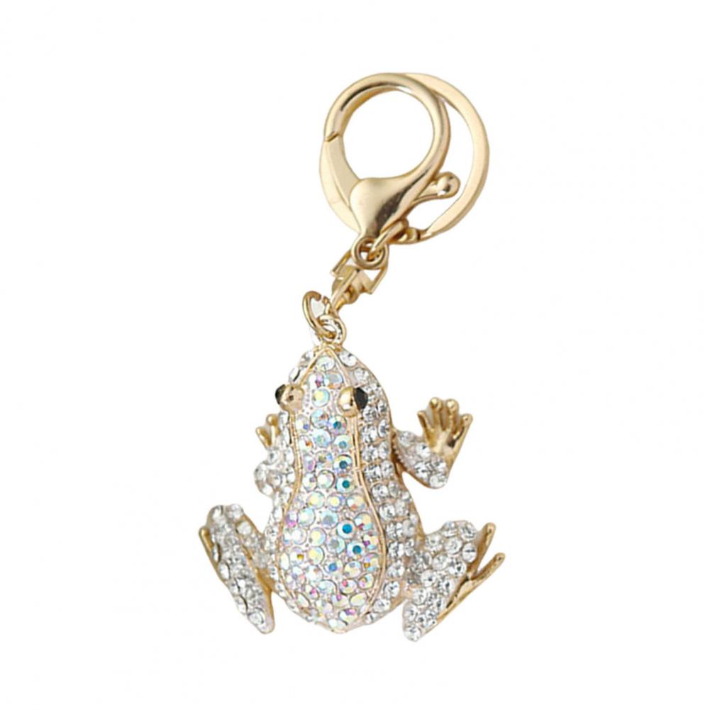 Rhinestone Keychain Rhinestone Frog Pendant Keychain for Car Bag Sparkling Charm Accessories Portable Keychain Accessory