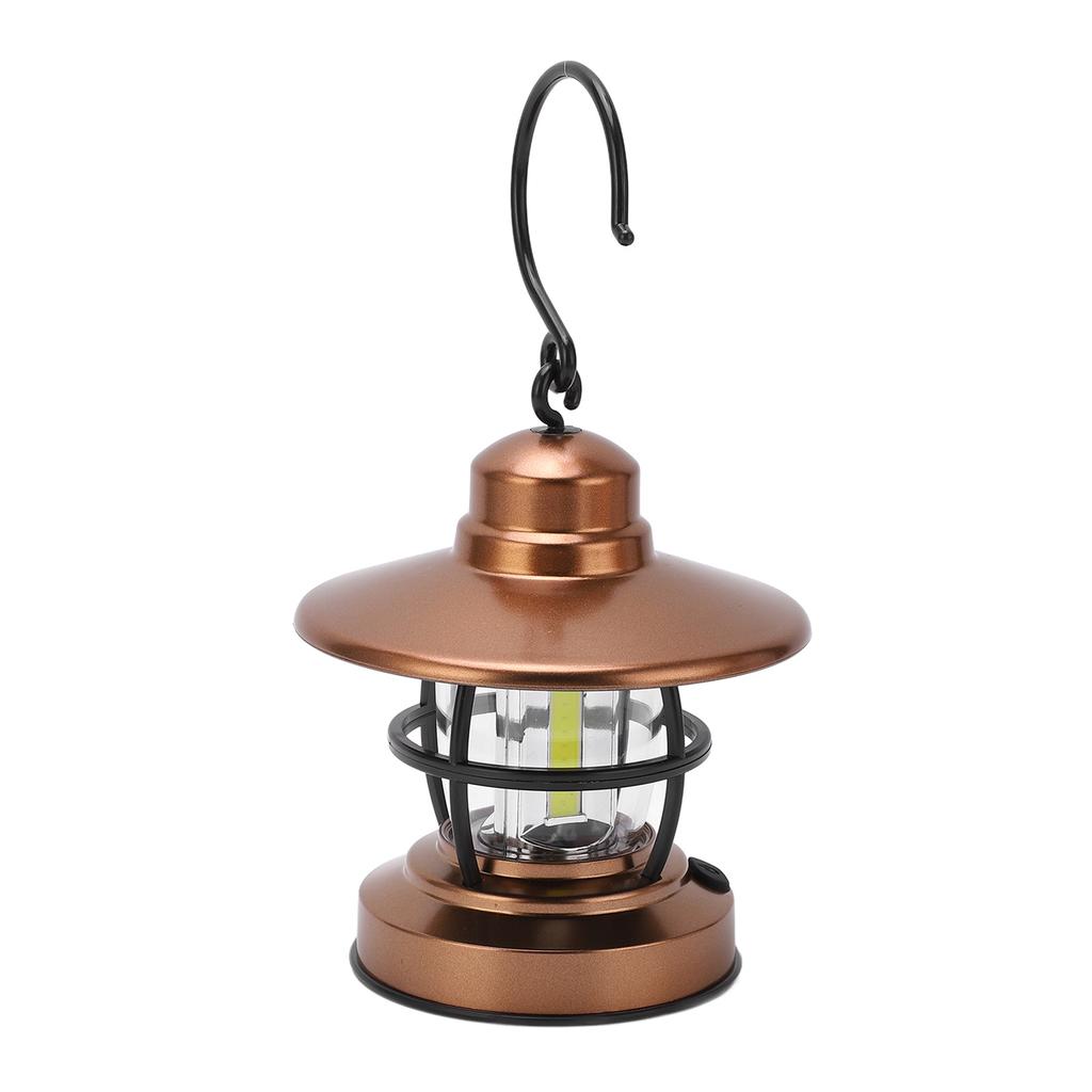 Hanging Lantern Camping Vintage Hook Design One Button Switch 3 COB Battery Powered Garden Hanging