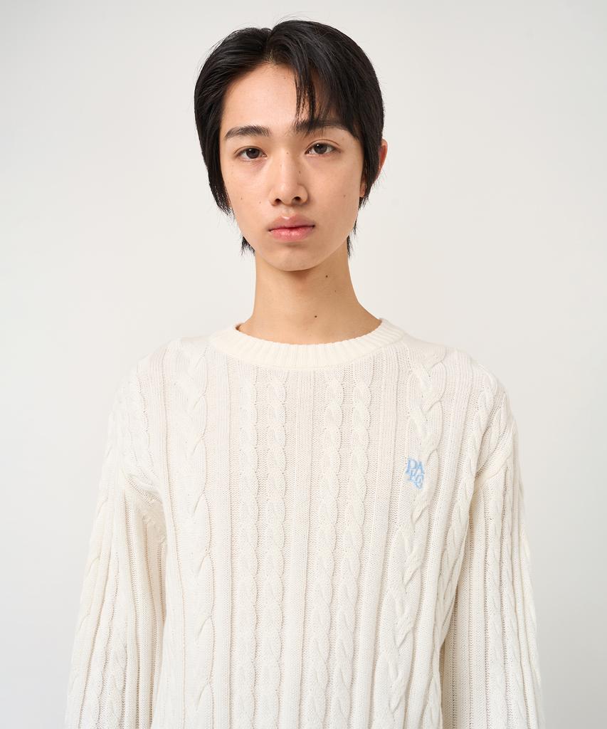 PLAC Cable Crop Knit Ivory