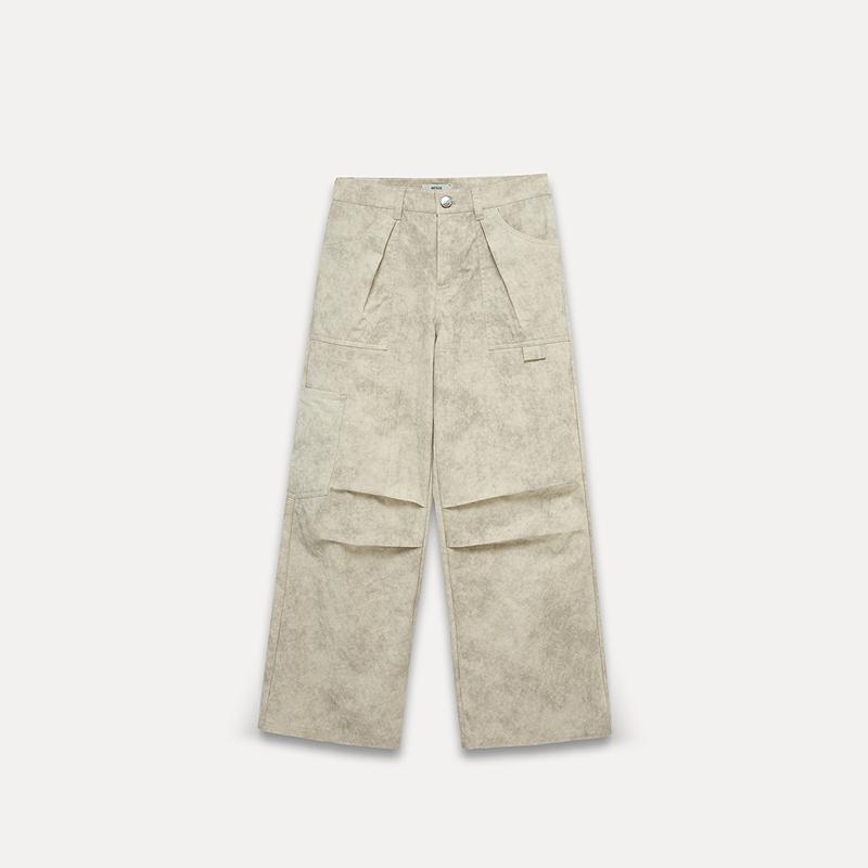 

Summer Cotton-Linen Pleated Retro Workwear Casual Pants Small