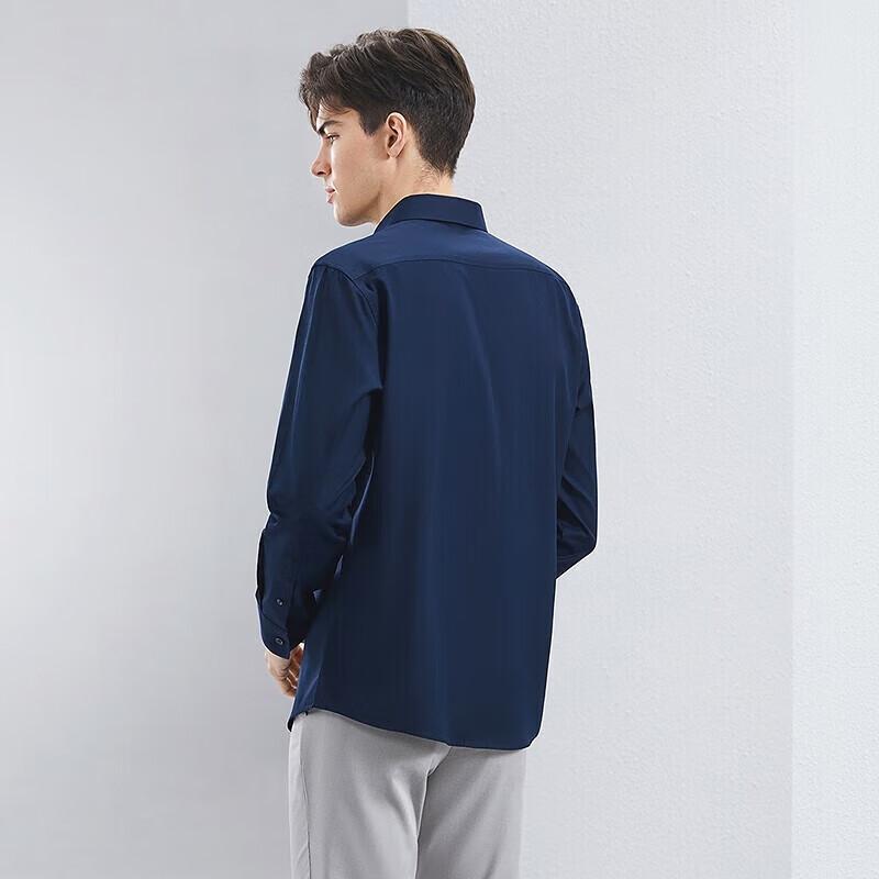 Septwolves Men's Herringbone Business Casual Long-Sleeve Shirt