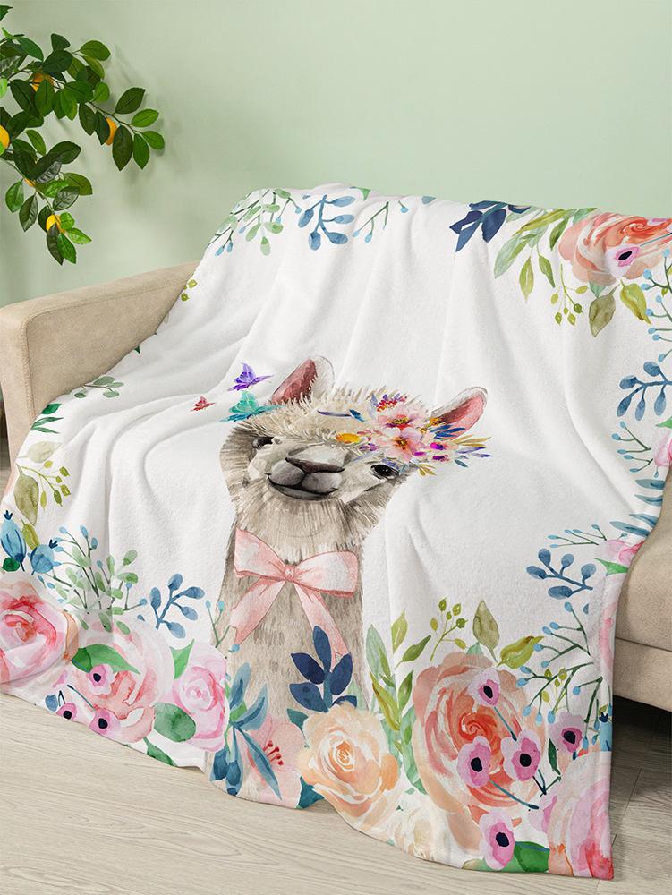 Flannel Pastoral Animal Horse Blanket Crystal Fleece Blanket Spring and Autumn