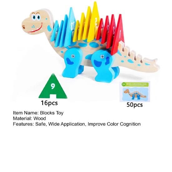 1 Set Interesting Pairing Shape Color Number Cognition Lightweight Dinosaurs Find Law Preschool Blocks Toy Kindergarten Toys