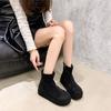 Sheepskin version! Niche design sense white thin boots small thick-soled short boots fashion casual round head elastic boots