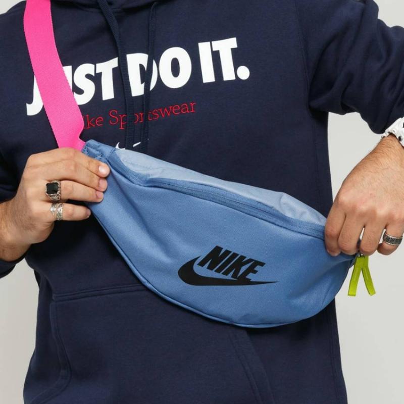 Nike Heritage Polyester Fanny Pack Regular Unisex Blue Casual BA5750-420