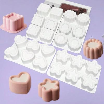 Silicone Star Heart Flower Candy Cake Mold French Mousse Soap Mold Baking Tools Multicavity Groove Chocolate Baking Set