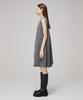 Meuameu Pleated Wool Unbalance Stitch Sleeveless Dress