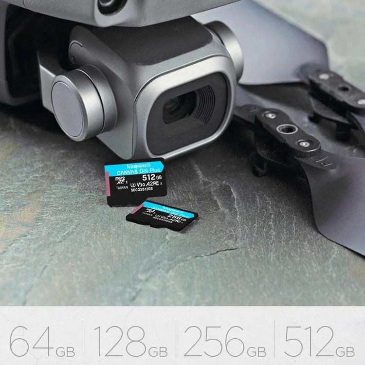 Kingston Micro SD-Speicherkarte, 512 GB, TF-Karte, 64 GB, 128 GB, 256 GB, U3 V30 A2, Hochgeschwindigkeits-Micro-SD-Karte, bis zu 170 Mbit/s, 4K-Flash-TF-Karte für Action-Cams, Drohnen