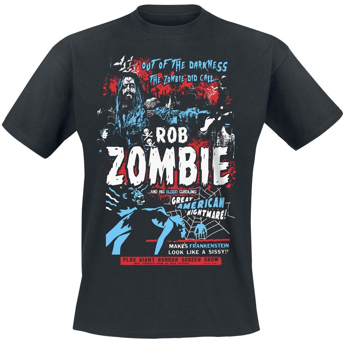 

Crew Neck T - Shirt with Rob Zombie Horror Rock Creative - Inspired Graphic Featuring Rock Art for Fans 4XL