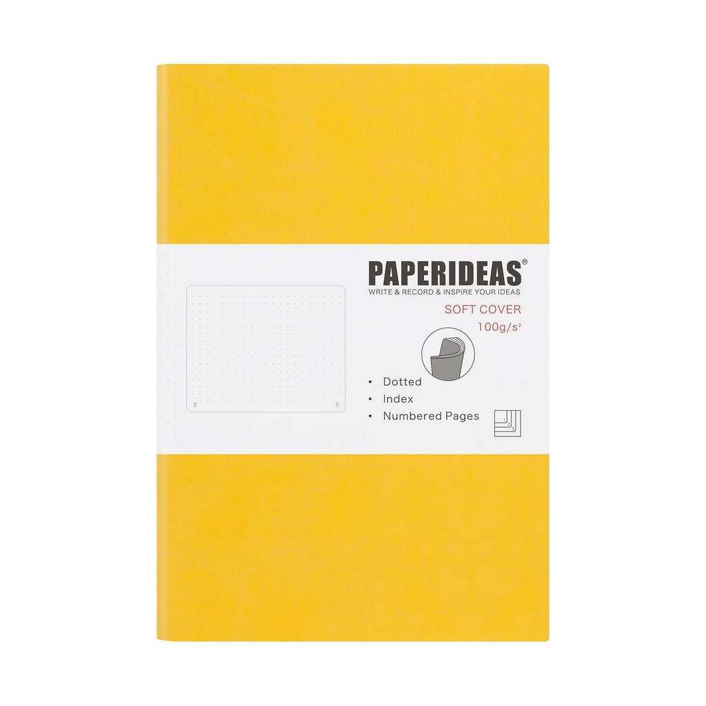 PAPERIDEAS Notebook A5 Softcover Lemon (Dot, Yellow)