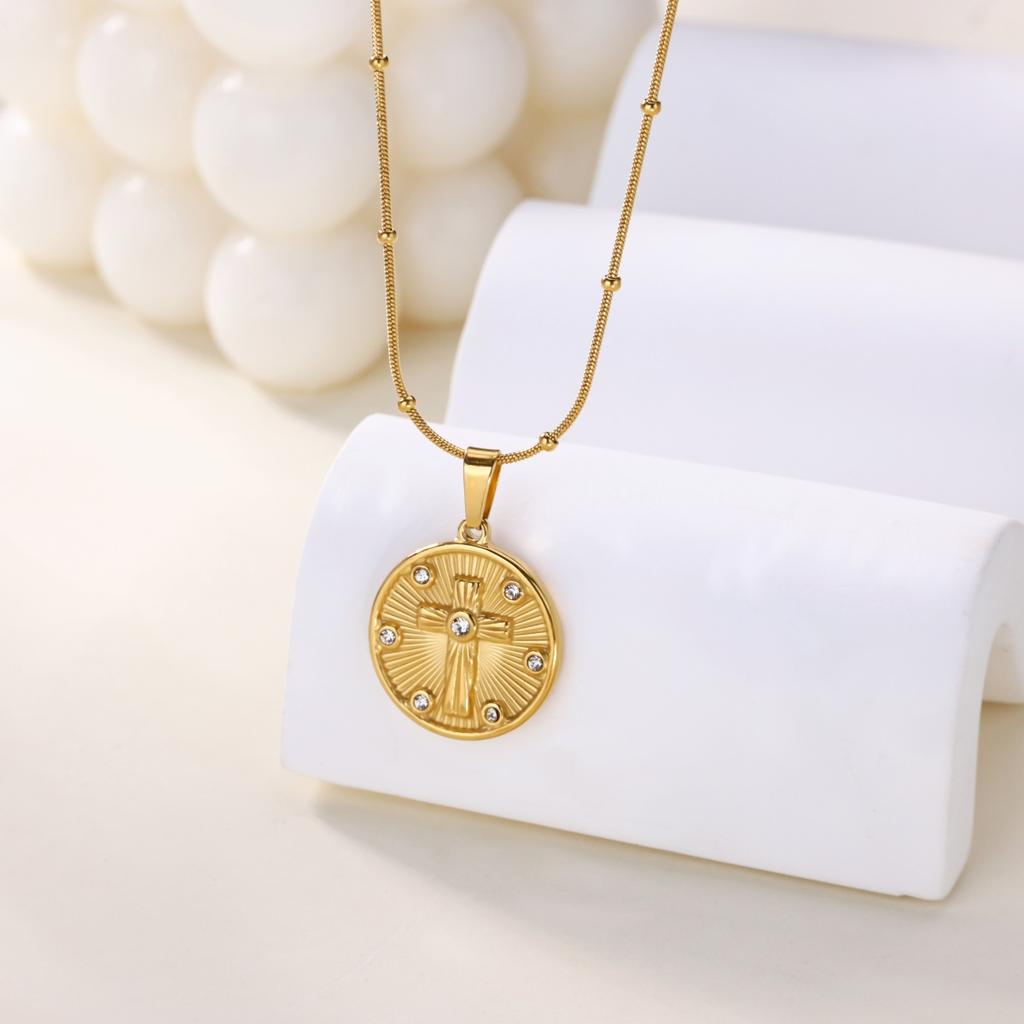 Stainless Steel Geometric Necklace For Women Fashion Sun Sunflower Pendant Clavicle Chain Aesthetic Jewelry Accessories Femme