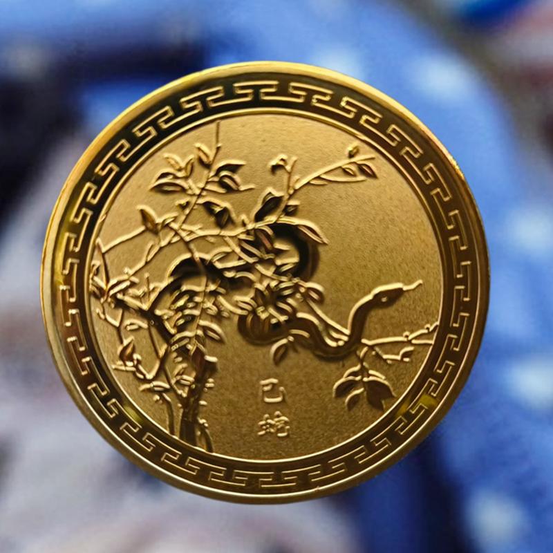 Pamětní mince s motivem Nového roku hada 2025, 3D reliéf, maskot, dekorace Feng Shui, čínská, pamětní mince