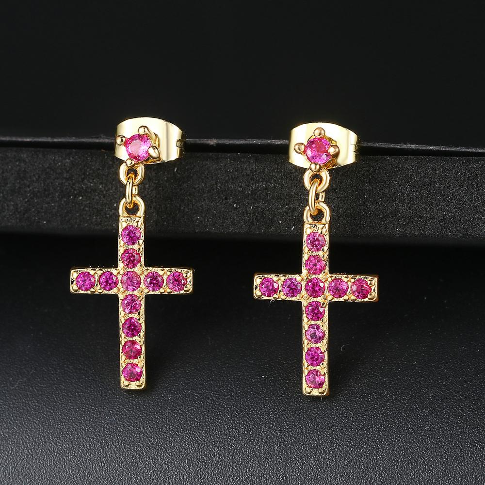 Top Quality ZYE328 Classic Cross Crystal Silver Color Earring Fashion Jewelry Made with Austrian Crystal