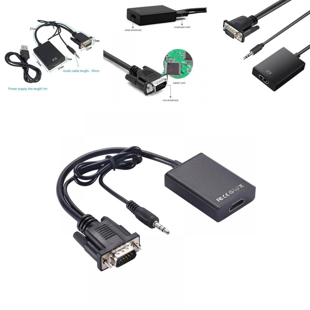 Vga To Hdmi Converter Cable Copper Core For Hdtv Monitor Pc Gaming Home Theater Setup