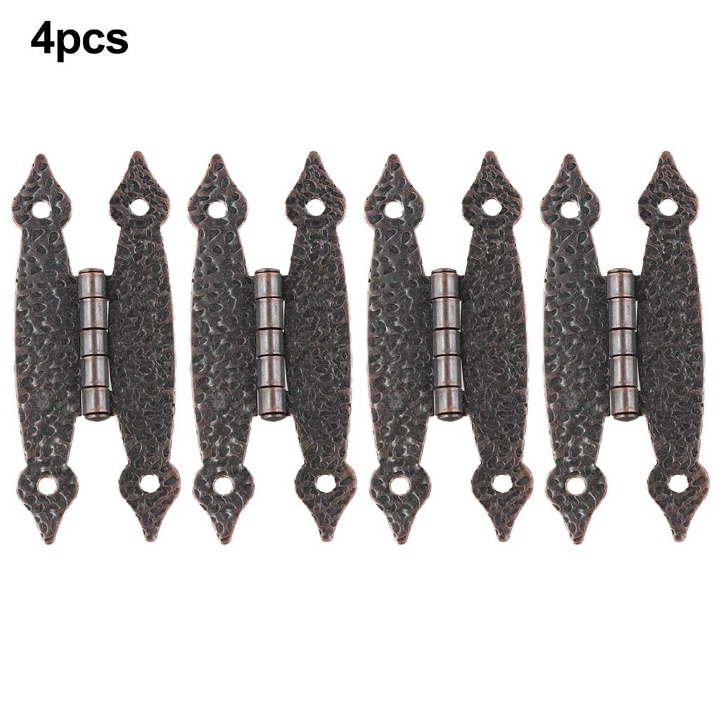 Decorative Antique Iron HShaped Hinges 4 Pack for Cabinets and Dressers