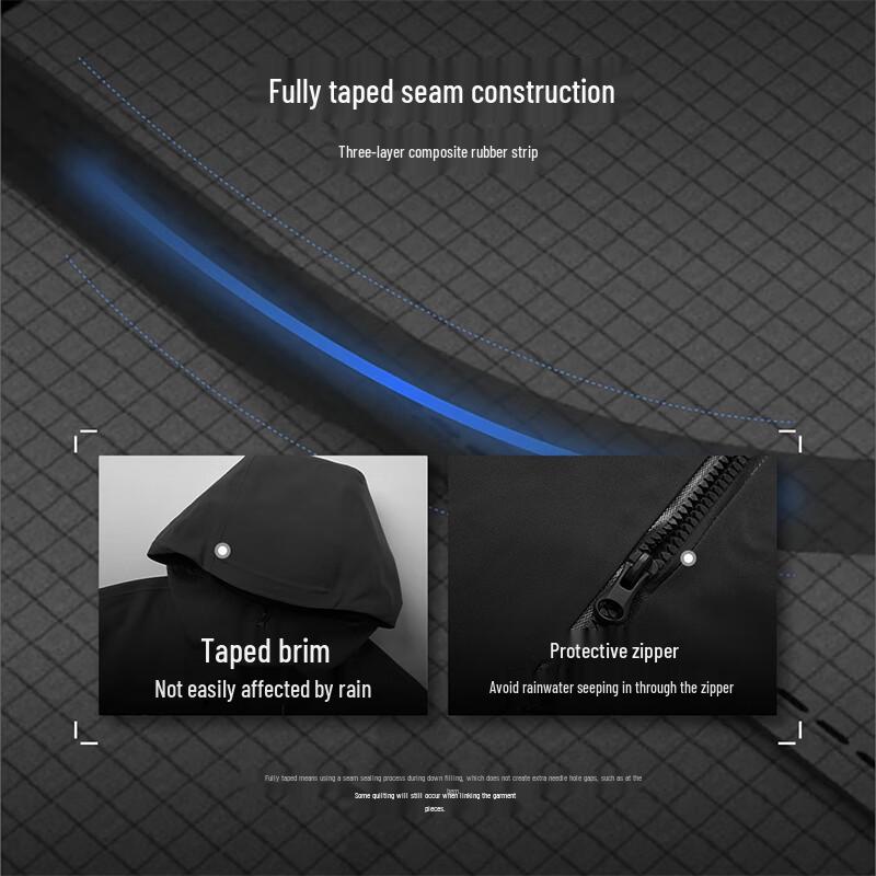 Tanboer Herren Color-Block Winddichte Kapuzen-Ski-Daunenjacke