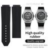 25x19mm Soft Nature Rubber Watchband Convex End For Hublot Strap For Classic Fusion Series Men Strap Fold Buckle Screwdriver