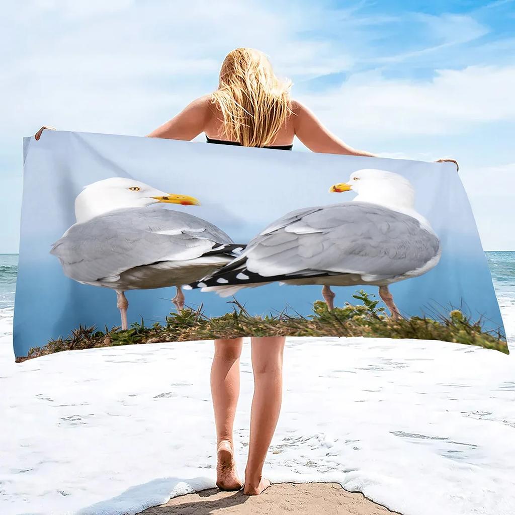 Plážová osuška Seagull, Plážová osuška z mikrovlákna Rychleschnoucí, Plážová osuška bez písku Superlehké osušky na bazén, kempování