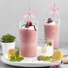 30Pcs Pink Paper Straws for Drinking, Cute Pink Bow Party Straws Bulk for Juice Coffee Tea Cocktail Milkshake