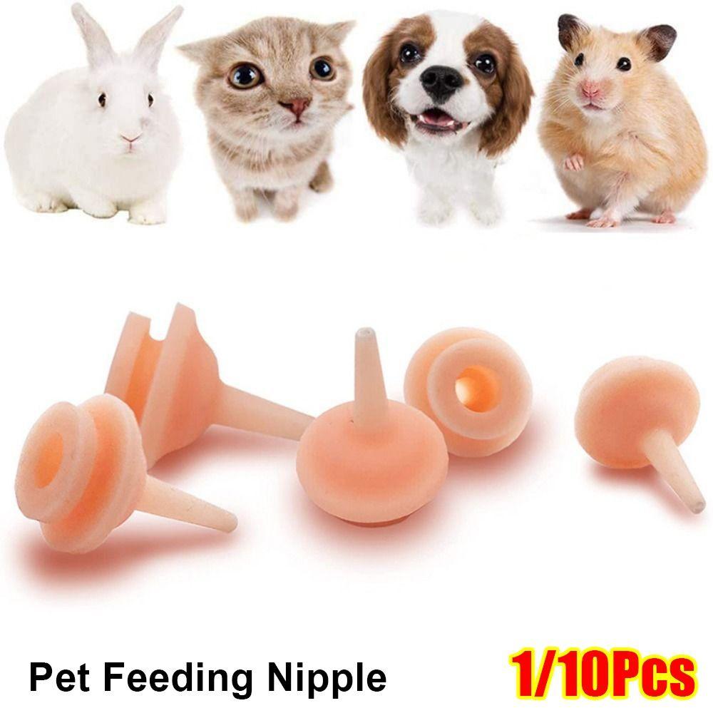 

1/10Pcs Silicone Pet Feeding Nipple Kitten Puppy Feeding Nipple Newborn Kittens Puppies Rabbits 1Pcs Large