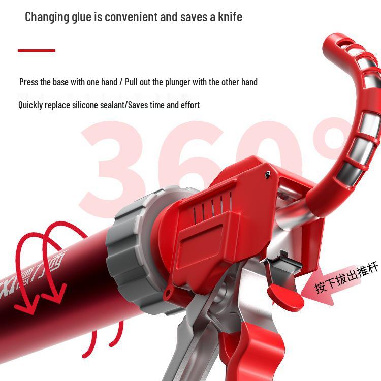 Delixi Automatic Glass Glue Gun: Sixteen-Axis Caulking Tool with Soft Sealant, Glue Cut-Off, and Labor-Saving Features.