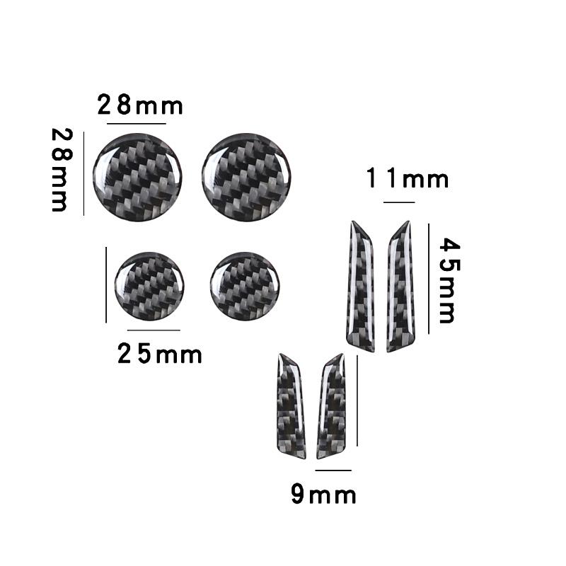 8PCS Real Carbon Fiber For Tesla Model 3 Model Y 2017-2022 Car Seat Adjustment Switch Button Sticker Car Interior Accessories