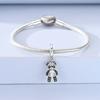925 Silver Cute Rabbit Bear Dog Charms Bead Sparkling CZ Zircon Dangle Fit Bracelet DIY Birthday Jewelry Gift