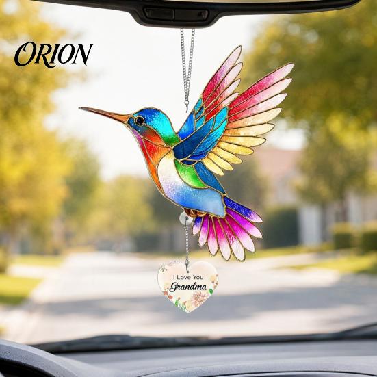 Porch Hanging Decor Hummingbird Sun Catcher, Acrylic Colorful Ornament, Red Bird Light Refraction Catcher Window Decor, Birthday Gift for Mom