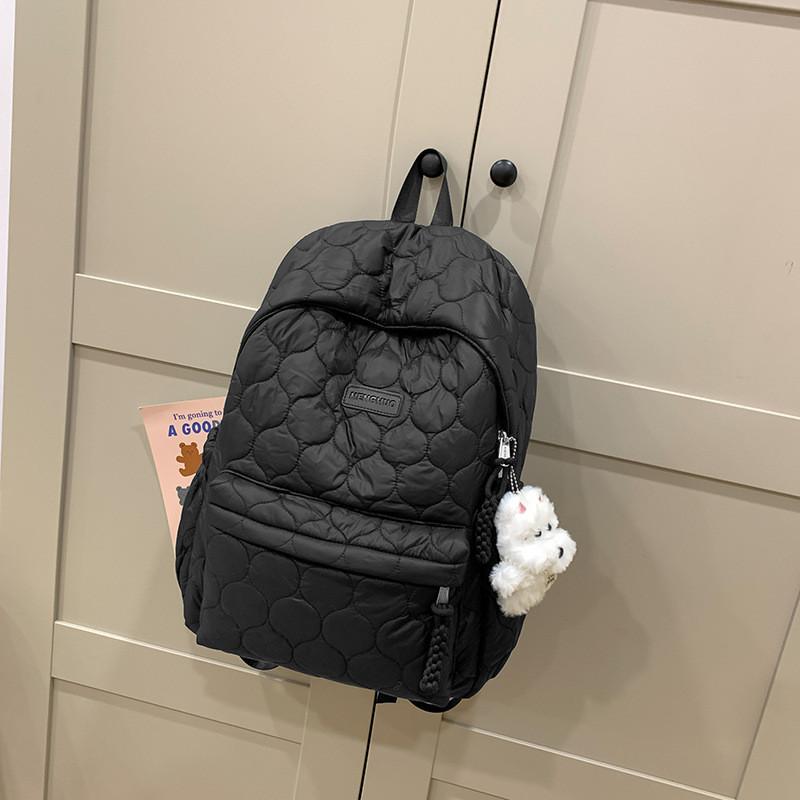 Nylon School Backpack For Teens With Padded Laptop Compartment And Pouch For Casual Travel