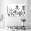 Canvas Print, Black and White Palms