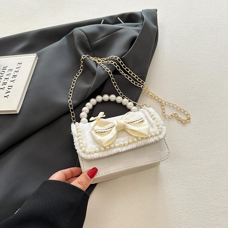 

Модная жемчужная личность, красивая повседневная женская сумка-мессенджер 2024 года, весна-лето, новая сумка с бантом, декоративная женская сумка