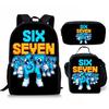 Hip Hop Popular Funny 67 Six Seven 3D Print 3pcs/Set Pupil School Bags Laptop Daypack Backpack Crossbody Lunch Bag Pencil Case