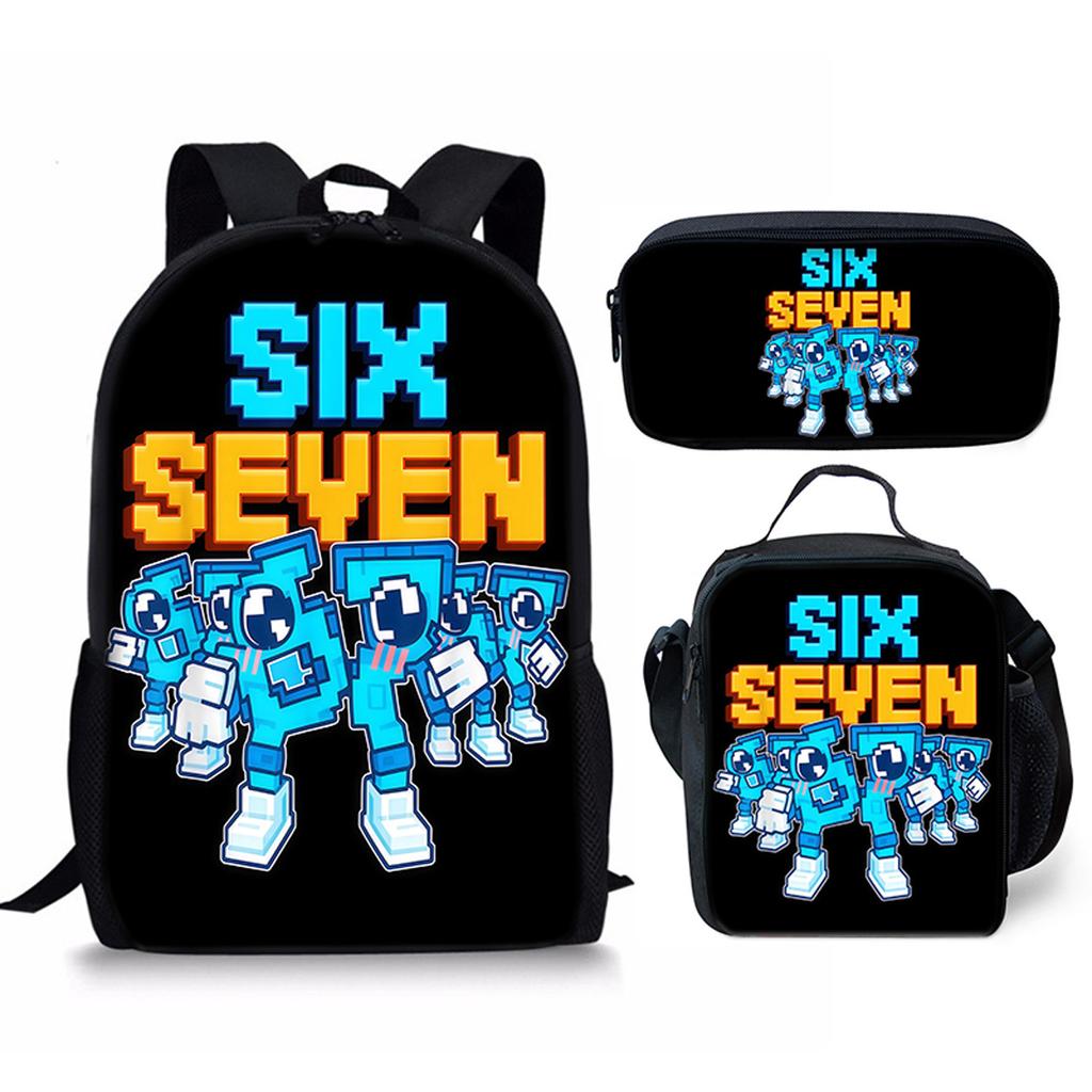 Hip Hop Popular Funny 67 Six Seven 3D Print 3pcs/Set Pupil School Bags Laptop Daypack Backpack Crossbody Lunch Bag Pencil Case