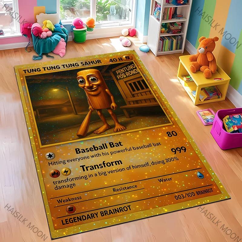 Exaggerated and Funny Creatures Italian Brainrot Theme Carpet Living Room Bedroom Bedside Bathroom Floor Mat Home Decor Rug Gift