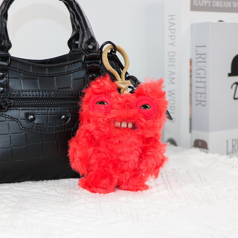 Fuggler Monstre Moche Original Porte-clés Pendentif Poupée Monstre aux Dents Drôles Compte Underoo McGoo Lapin Rose enragé 12-14cm Jouet Cadeau