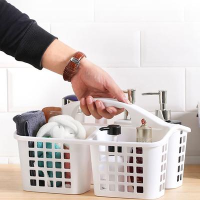 Tragbarer Duschkorb mit Fächern, langlebiger Aufbewahrungskorb für Badezimmer, ausgehöhlt, funktionaler Toilettenwaschkorb