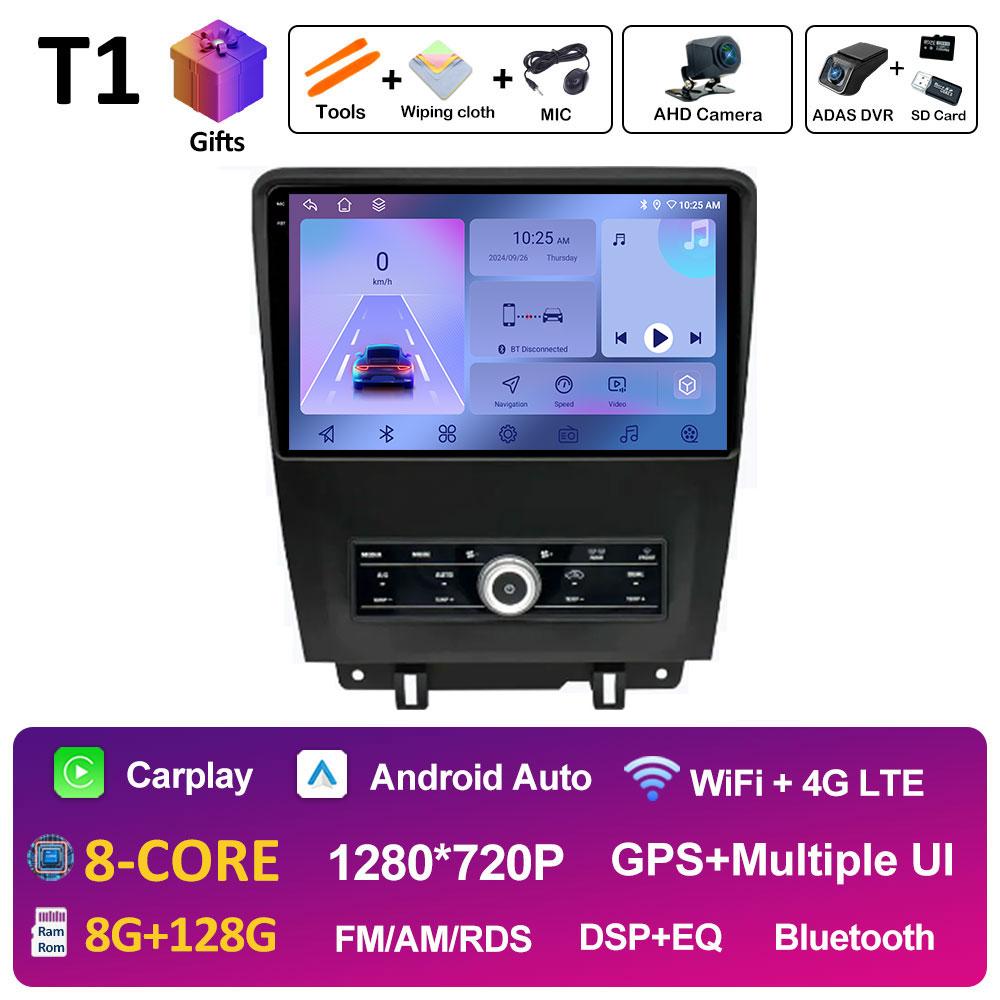 For Ford Mustang 2009 2010 2011 - 2014 DSP Stereo GPS Navigation Car Video Radio Multimedia Player Android Auto Cooling Fan WIFI
