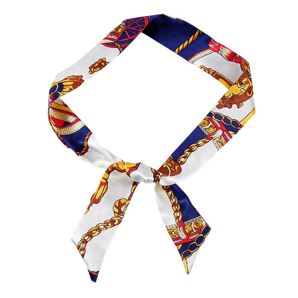 Long Slender Scarf Double-Sided Streamer Handbag Handle Ribbon Hair Band Neckwear/Wrist/Waistband