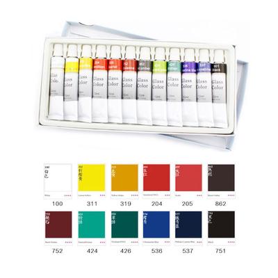 Glaspigment 12 Farben Tubenset, handgemachtes DIY Mal-Graffiti-Material