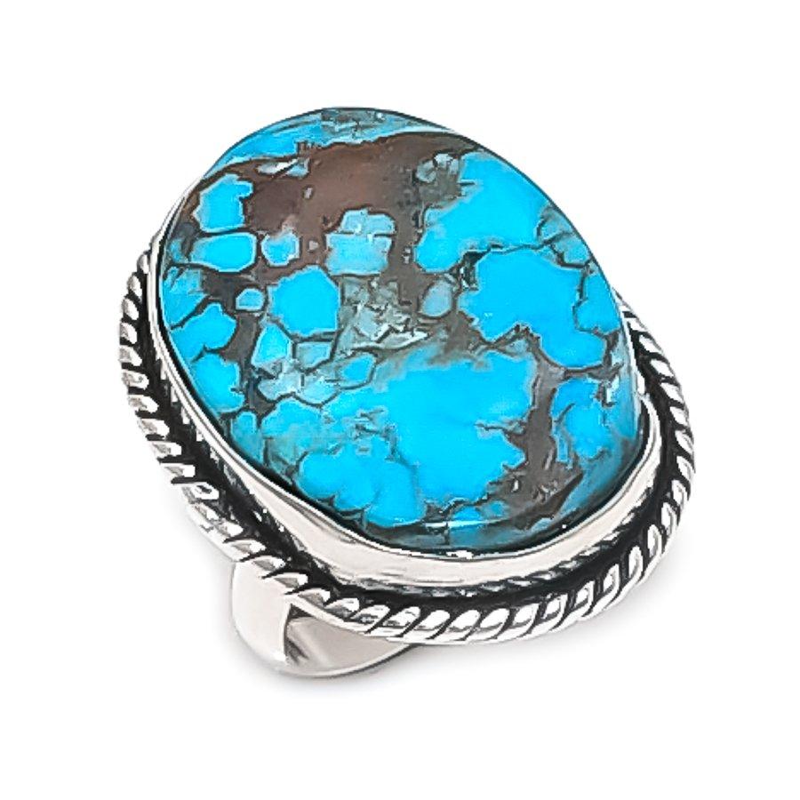 

Натуральная тибетская бирюза 925 стерлинговое серебро ювелирное кольцо размер 5.5 R4H72