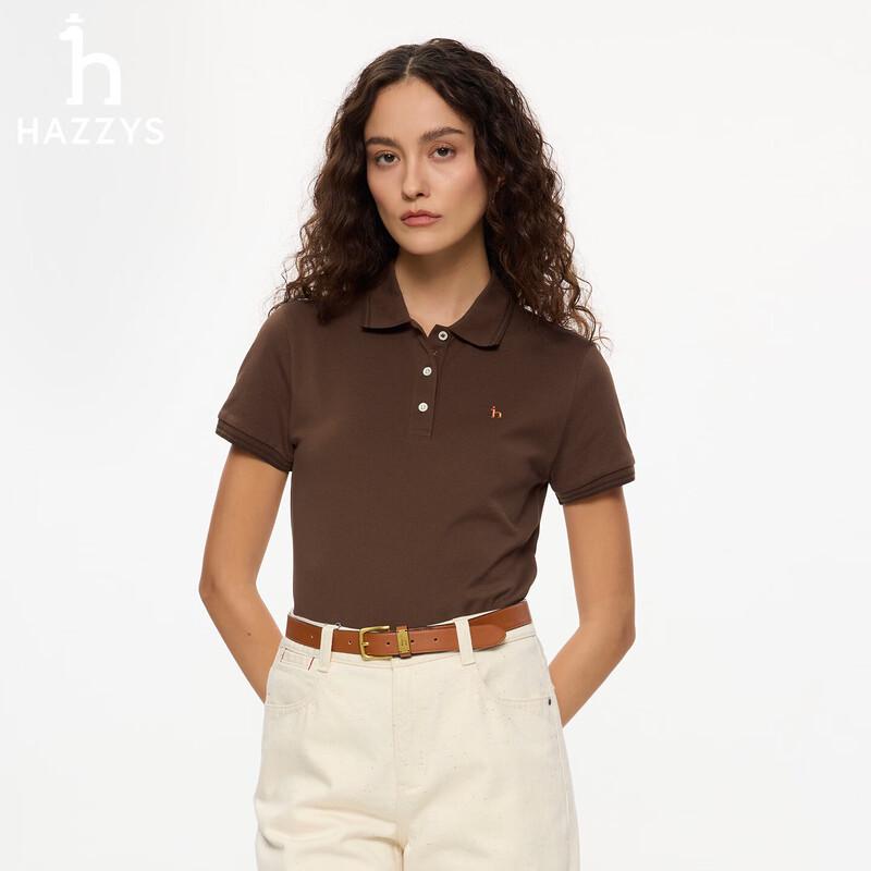 Женская классическая однотонная футболка-поло с коротким рукавом HAZZYS M