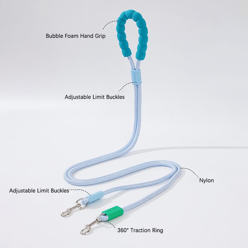 Comfortable Foam Handle Pet Leash for Dog Dopamine Versatile Outdoor Walking Anti-escape Double Dog Harness Collar Para Perro