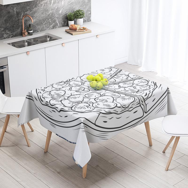 Yemek Temalı Masa Örtüsü Su Geçirmez ve Yağ Geçirmez Masa Örtüsü Nordic Tarzı Mutfak Masa Örtüsü Modern Ev Dekorasyonu