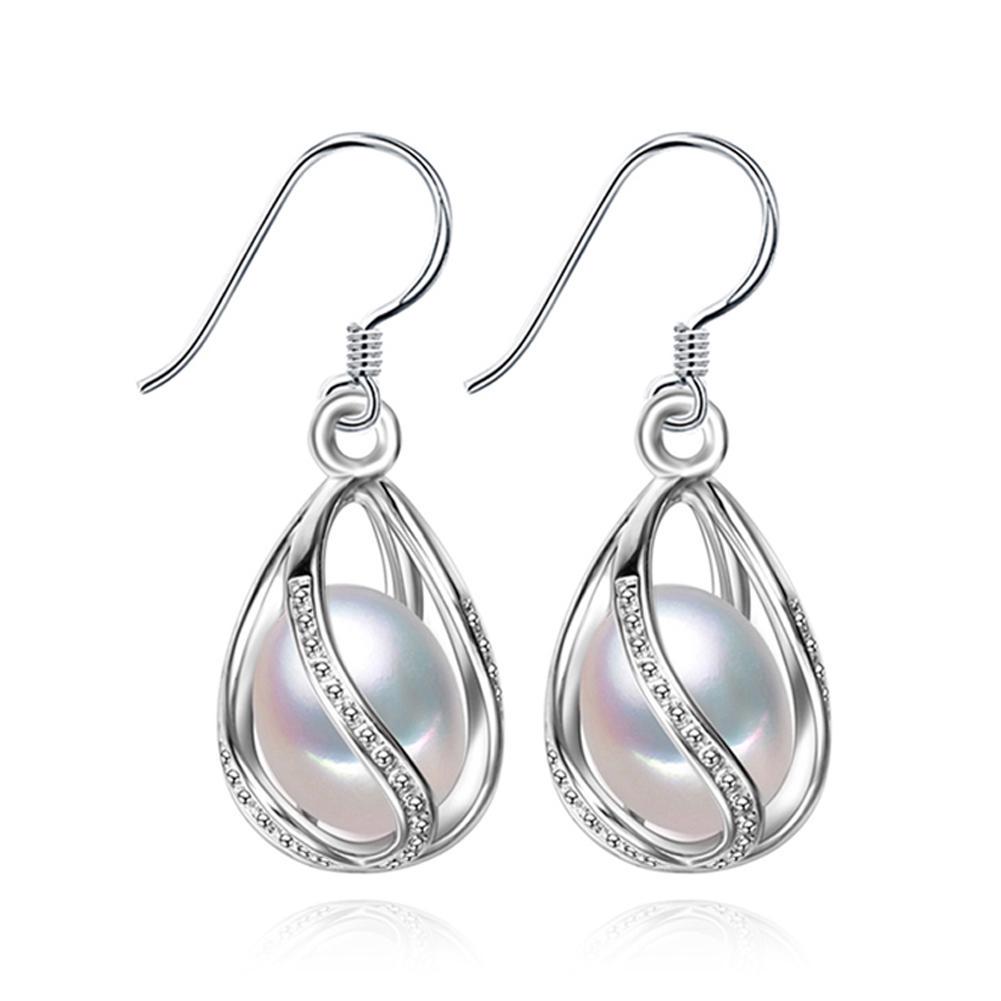 

Женские сережки LSOOYH с натуральным пресноводным жемчугом белый